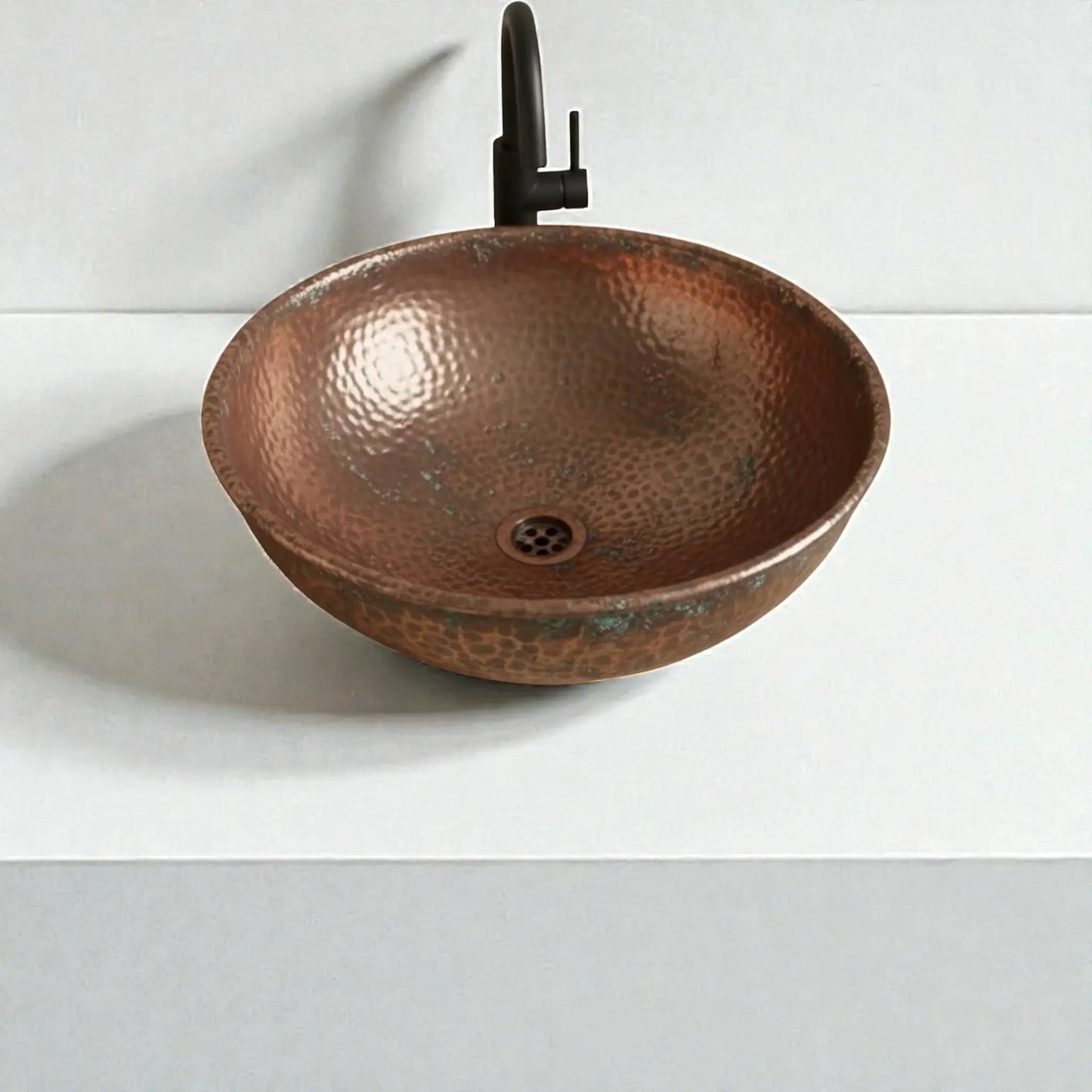 Brown Hammered copper sink handcrafted in Morocco