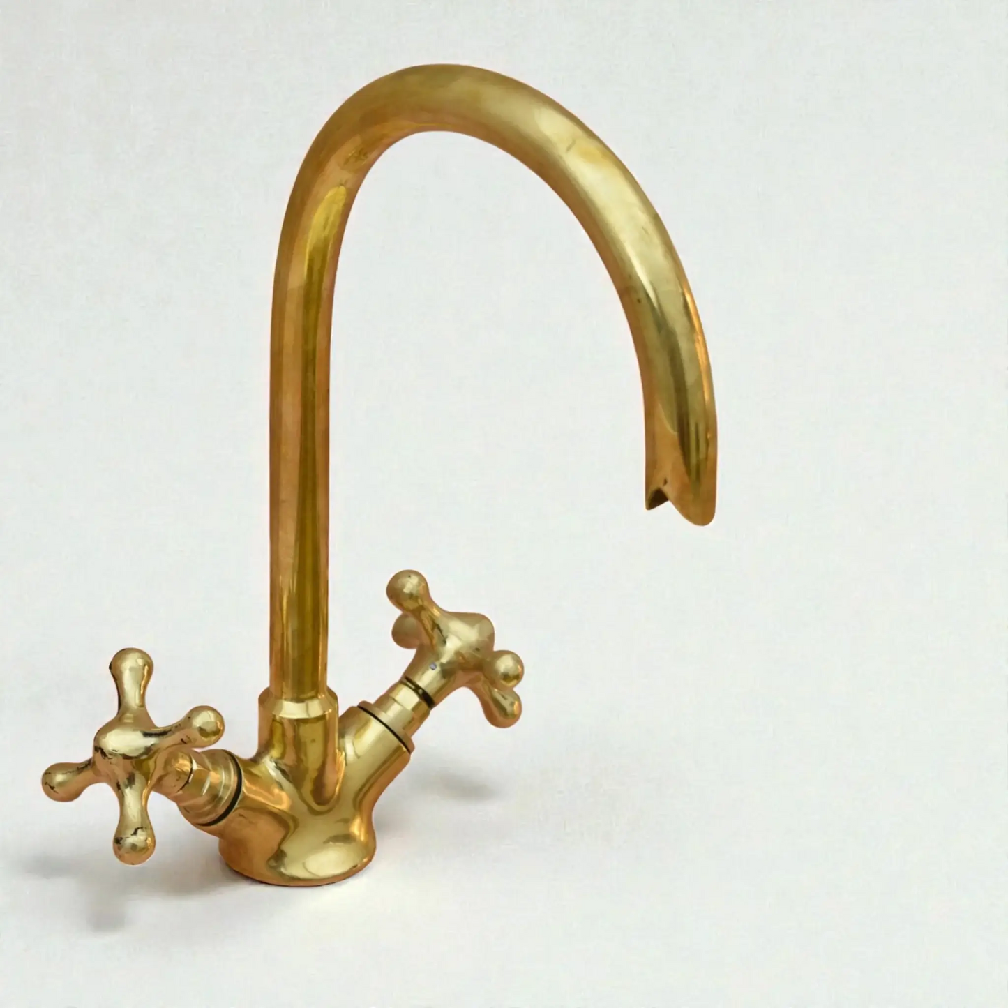 Hammered copper sink faucet handcrafted in Morocco
