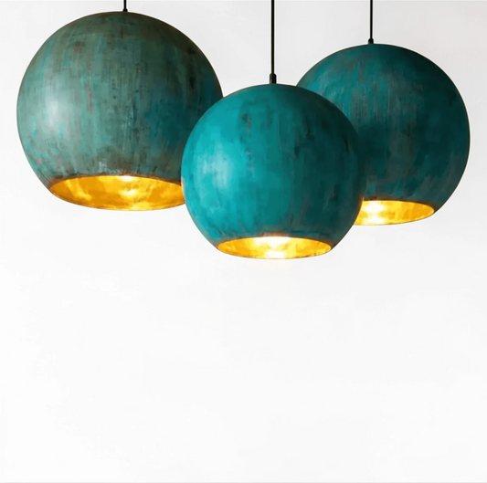 Green Patina Copper Pendant Light