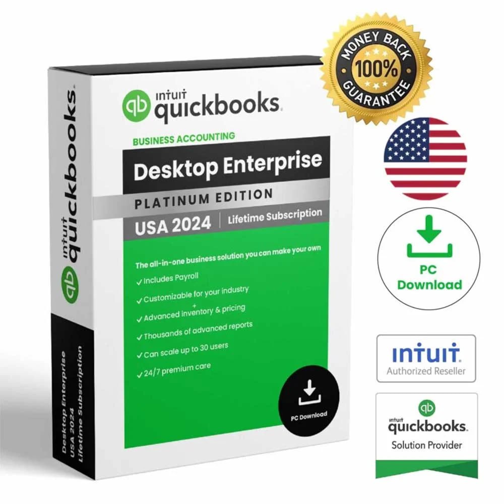 QuickBooks Desktop Enterprise 2024 USA 5 users lifetime access PC download